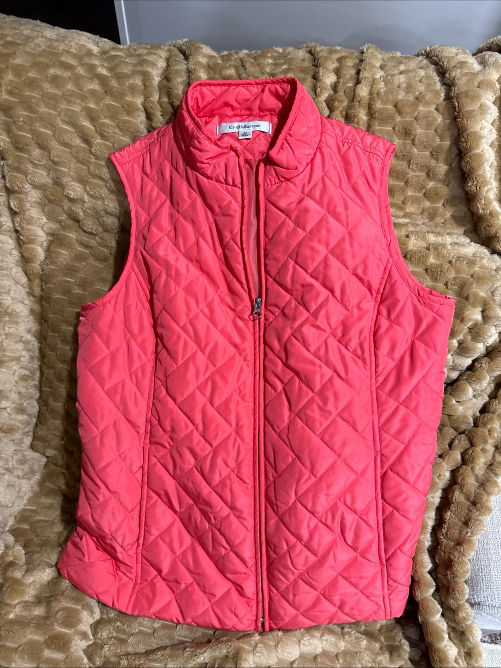 C. Wonder Quilted Sleeveless Vest - Coral